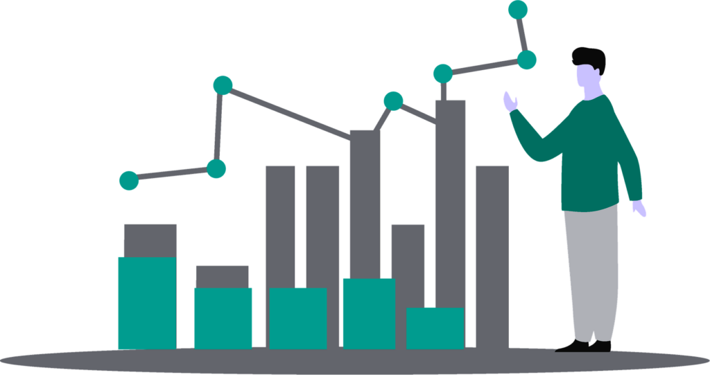 Layoutbild: Diagramm mit Person