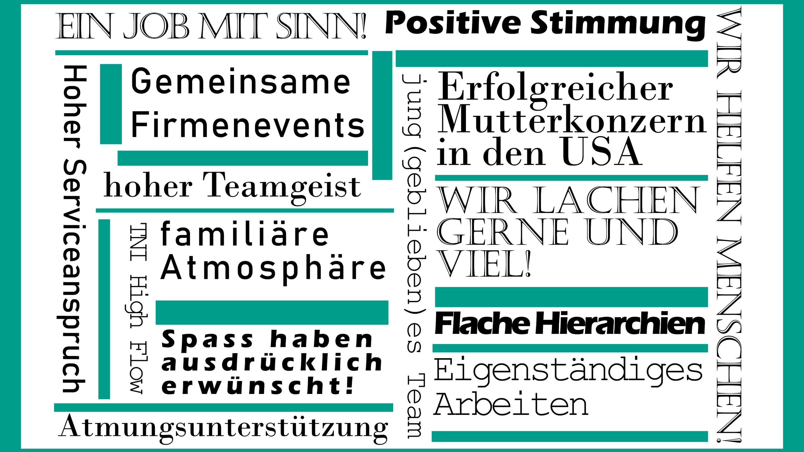Layoutbild mit positiven Job-Sprüchen